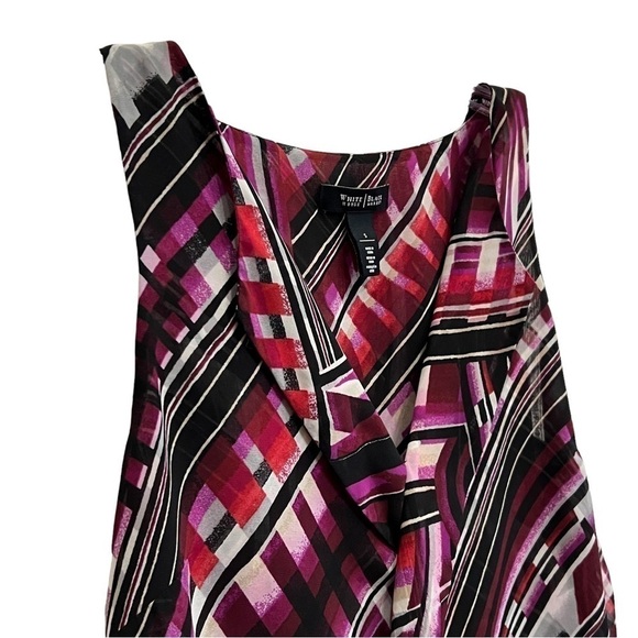 White House Black Market Crossover Geo Print Sleeveless Blouse Top, Size Small - Picture 10 of 14